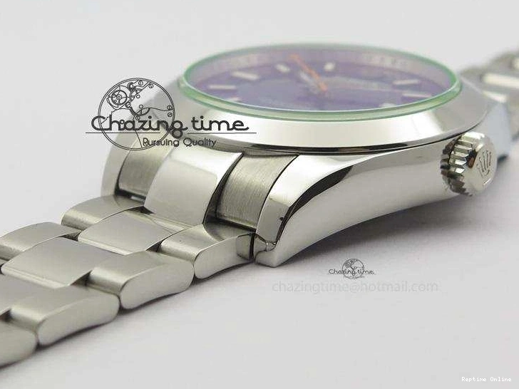0518 Fashionable Milgauss 116400 GV JF 1:1 Green Sapphire Blue Dial On SS Bracelet A2824 V 3950